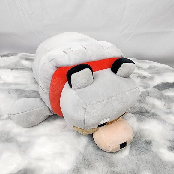 Minecraft Gray Tamed Wolf Mojang Official Dog Game Plush Toy Mattel 16" - No Tag - Picture 2 of 7